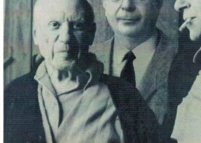 Il Maestro con Picasso e Guttuso